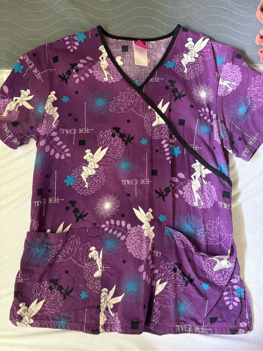 Purple Tinker Bell Scrub Top